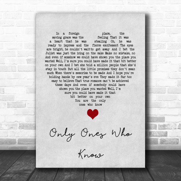 Arctic Monkeys Only Ones Who Know Grey Heart Song Lyric Quote Music Print