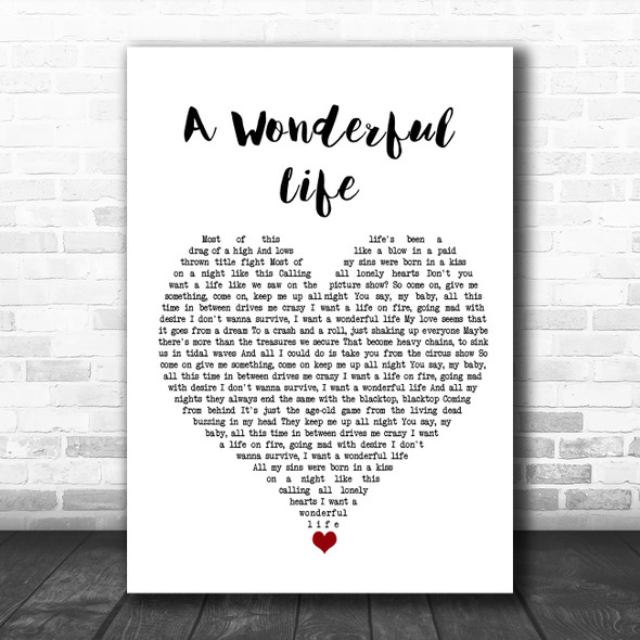 Brian Fallon A Wonderful Life White Heart Song Lyric Quote Music Print