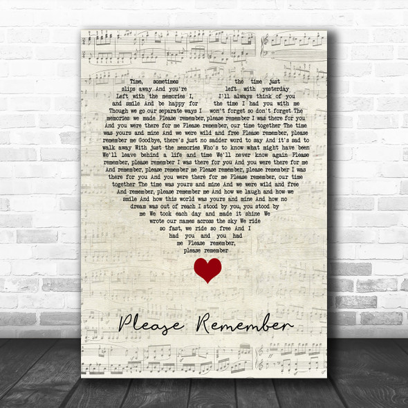 LeAnn Rimes Please Remember Script Heart Song Lyric Quote Music Print