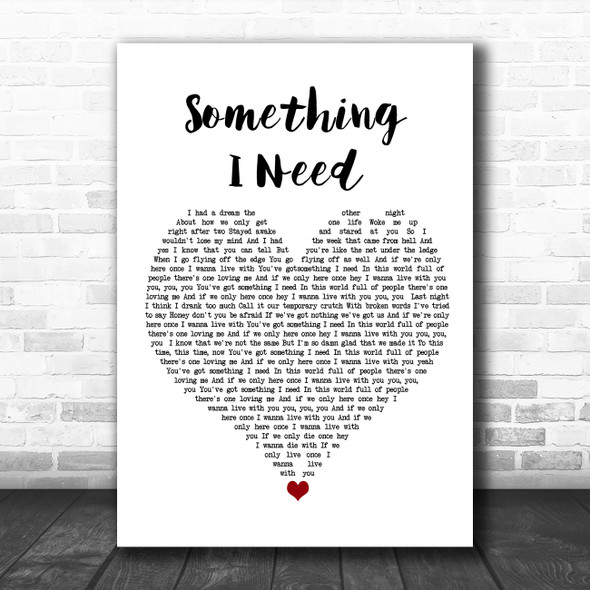 Ben Haenow Something I Need White Heart Song Lyric Quote Music Print