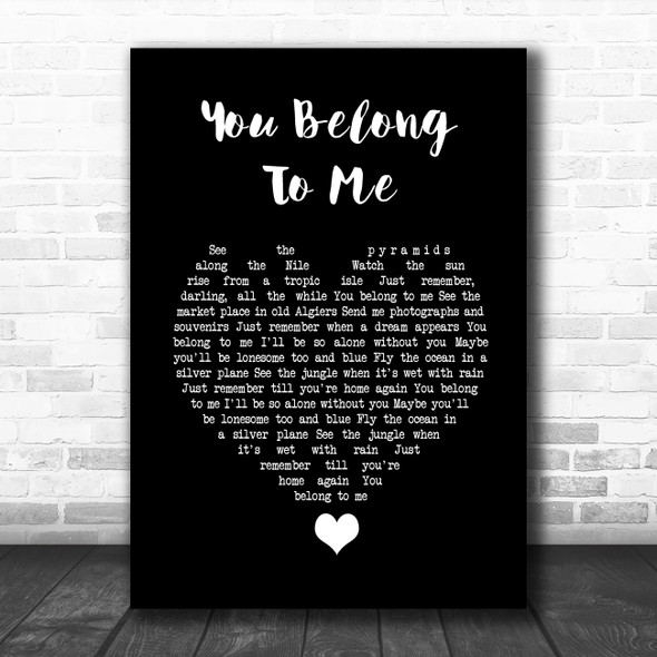 Bob Dylan You Belong To Me Black Heart Song Lyric Quote Music Print