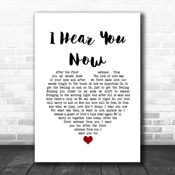 Jon & Vangelis I Hear You Now White Heart Song Lyric Quote Music Print