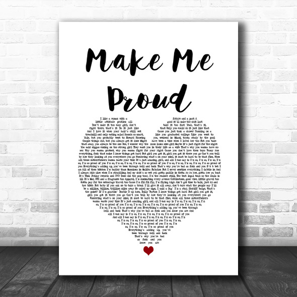 Drake feat. Nicki Minaj Make Me Proud White Heart Song Lyric Quote Music Print