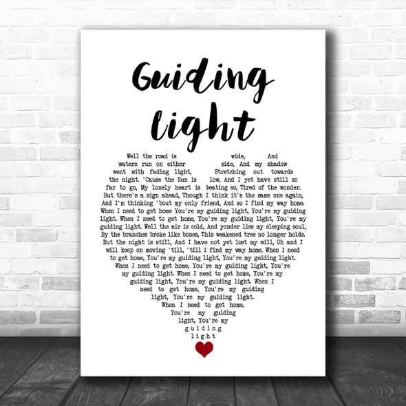 Foy Vance Ft Ed Sheeran Guiding Light White Heart Song Lyric Quote Music Print