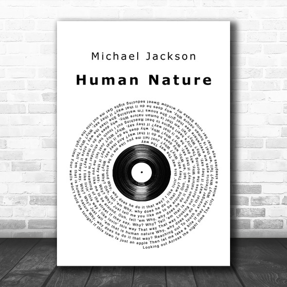 Michael Jackson Human Nature Vinyl Record Song Lyric Quote Music Print