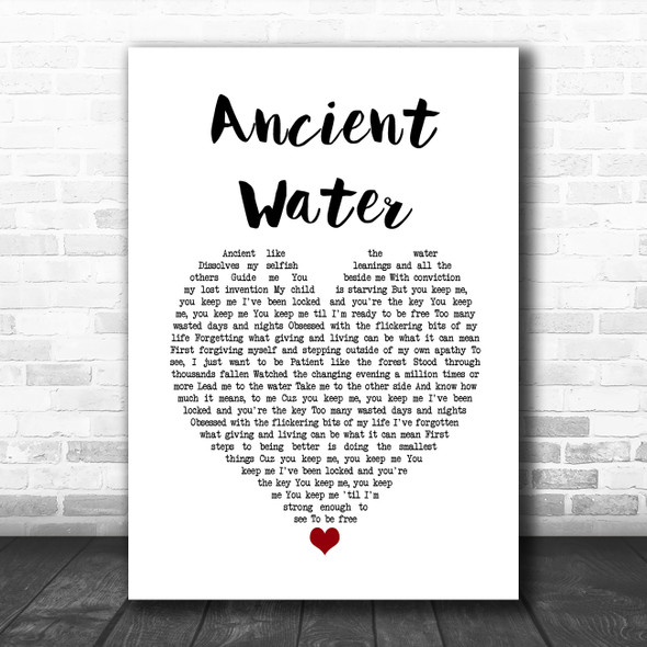 Future Islands Ancient Water White Heart Song Lyric Quote Music Print