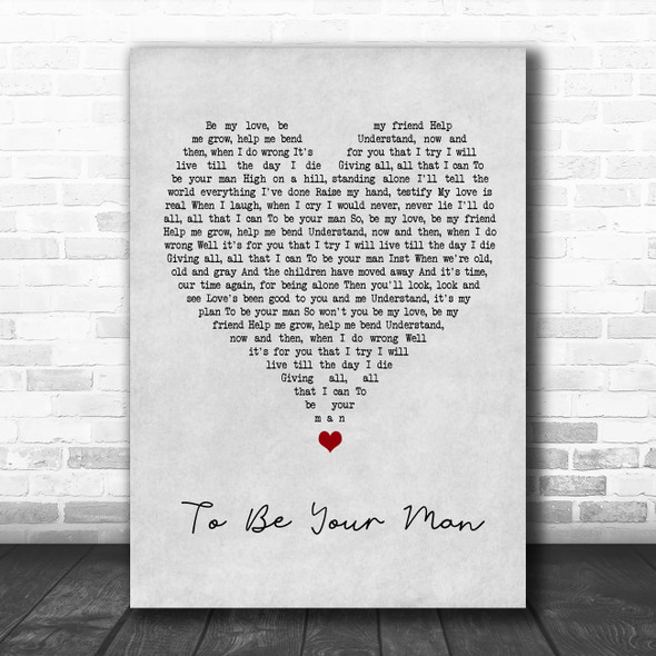 Don Williams To Be Your Man Grey Heart Song Lyric Quote Music Print