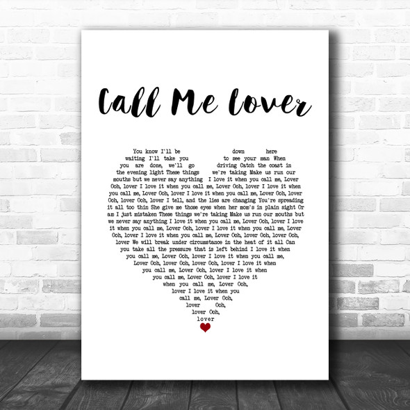 Sam Fender Call Me Lover White Heart Song Lyric Quote Music Print