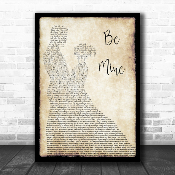 David Gray Be Mine Song Lyric Man Lady Dancing Music Wall Art Print