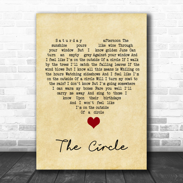 Ocean Colour Scene The Circle Vintage Heart Song Lyric Quote Music Print