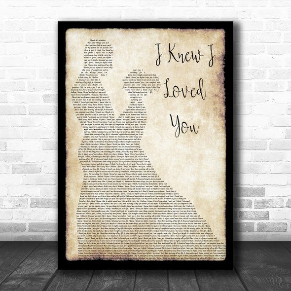 Savage Garden I Knew I Loved You Man Lady Dancing Song Lyric Music Wall Art Print