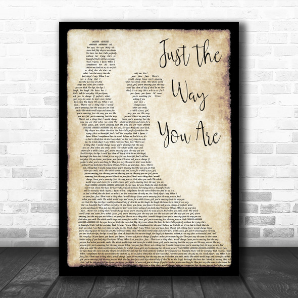 Bruno Mars Just The Way You Are Man Lady Dancing Song Lyric Music Wall Art Print