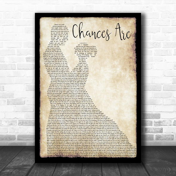 Bob Seger Chances Are Man Lady Dancing Song Lyric Music Wall Art Print