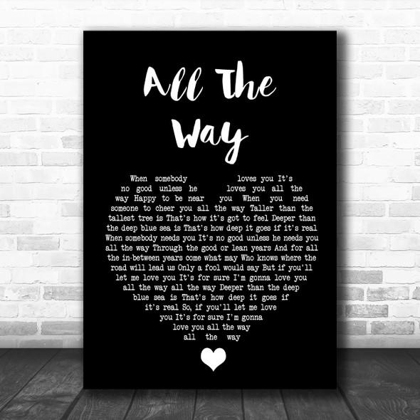 Frank Sinatra All The Way Black Heart Song Lyric Quote Music Print