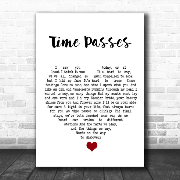 Paul Weller Time Passes White Heart Song Lyric Quote Music Print