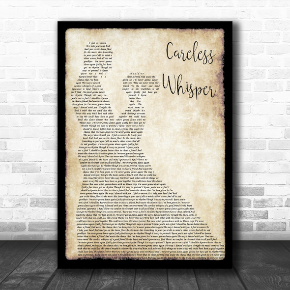 George Michael Careless Whisper Man Lady Dancing Song Lyric Music Wall Art Print