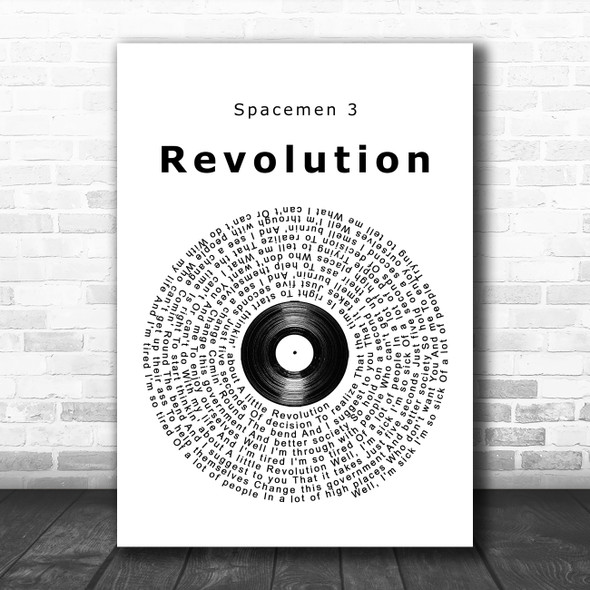 Spacemen 3 Revolution Vinyl Record Song Lyric Quote Music Print