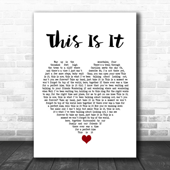 Scotty McCreery This Is It White Heart Song Lyric Quote Music Print