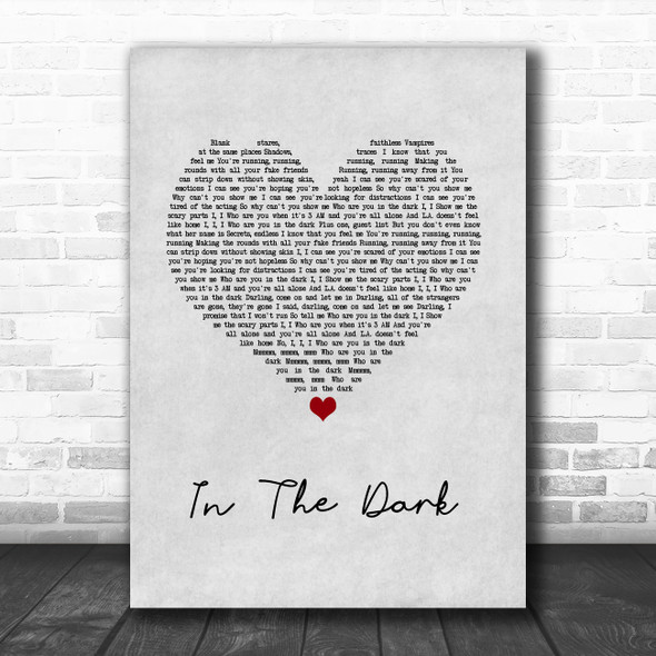 Camila Cabello In The Dark Grey Heart Song Lyric Quote Music Print