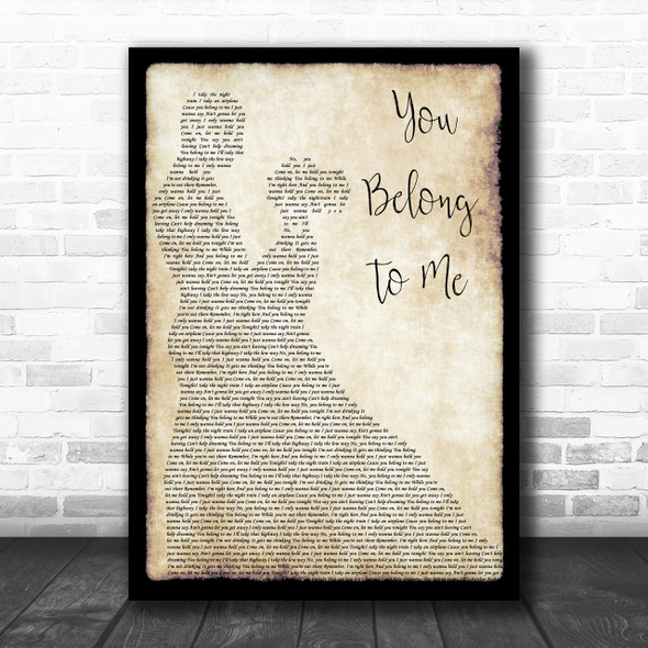 Bryan Adams You Belong To Me Song Lyric Man Lady Dancing Music Wall Art Print