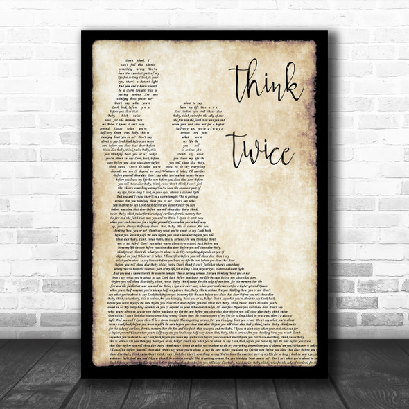 Celine Dione Think Twice Man Lady Dancing Song Lyric Music Wall Art Print