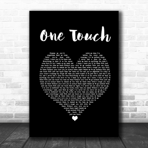 Jess Glynne & Jax Jones One Touch Black Heart Song Lyric Quote Music Print