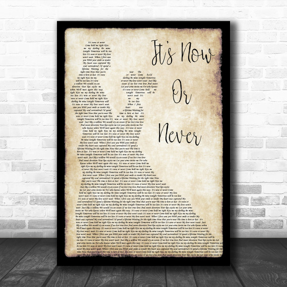 Elvis Presley It's Now Or Never Man Lady Dancing Song Lyric Music Wall Art Print