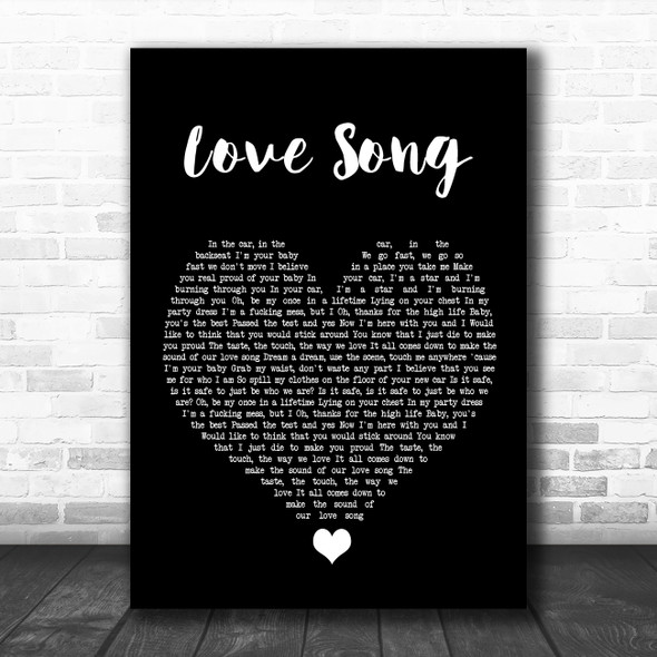 Lana Del Rey Love Song Black Heart Song Lyric Quote Music Print