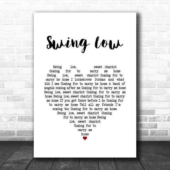 UB40 Swing Low White Heart Song Lyric Quote Music Print