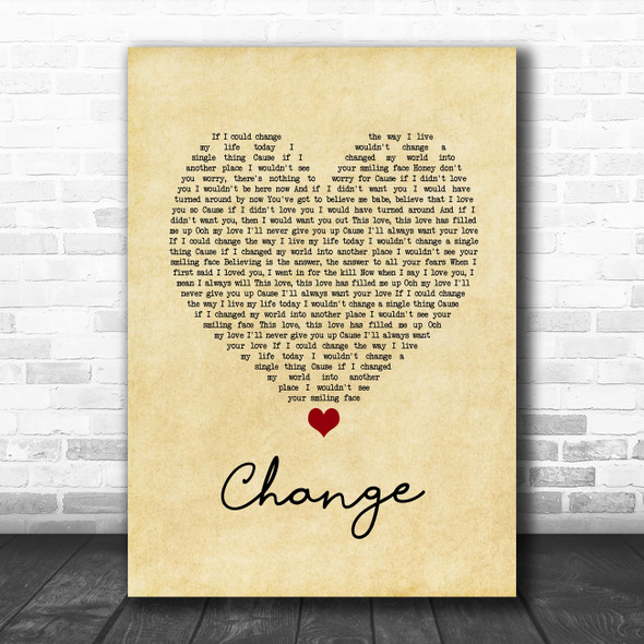 Lisa Stansfield Change Vintage Heart Song Lyric Quote Music Print