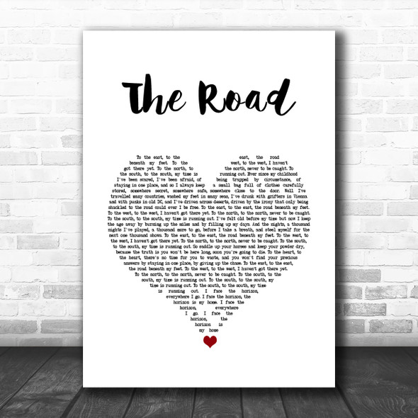 Frank Turner The Road White Heart Song Lyric Quote Music Print