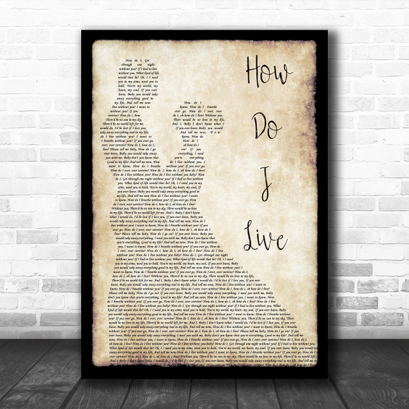 LeAnn Rimes How Do I Live Song Lyric Man Lady Dancing Music Wall Art Print