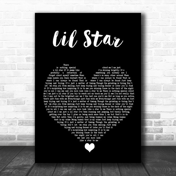 Kelis Lil Star Black Heart Song Lyric Quote Music Print