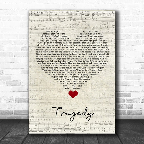 Steps Tragedy Script Heart Song Lyric Quote Music Print