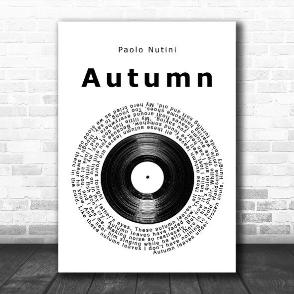 Paolo Nutini Autumn Vinyl Record Song Lyric Quote Music Print