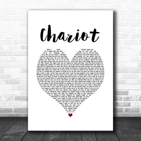 Jacob Lee Chariot White Heart Song Lyric Quote Music Print