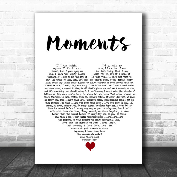 Westlife Moments White Heart Song Lyric Quote Music Print