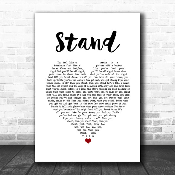 Rascal Flatts Stand White Heart Song Lyric Quote Music Print