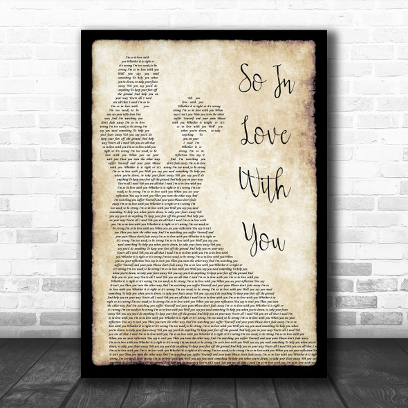 Texas So In Love With You Man Lady Dancing Song Lyric Music Wall Art Print