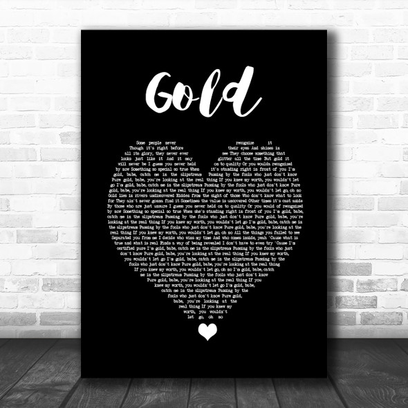 Beverley Knight Gold Black Heart Song Lyric Quote Music Print