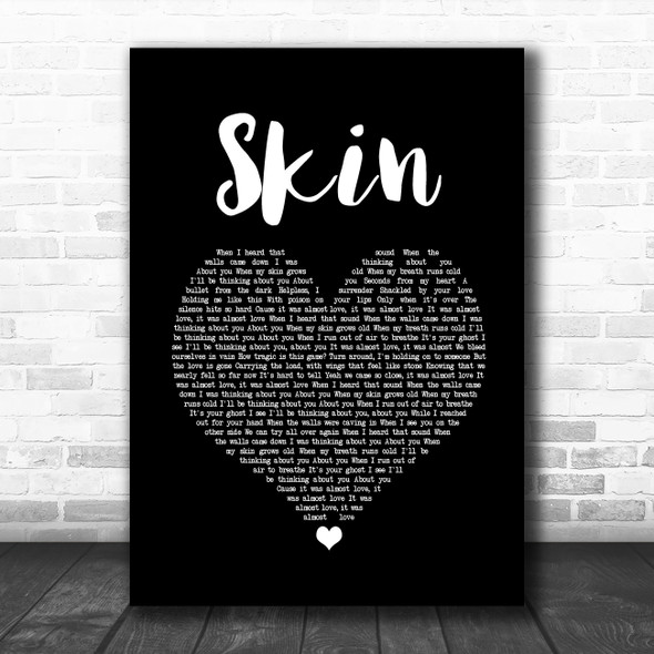 Rag'n'Bone Man Skin Black Heart Song Lyric Quote Music Print