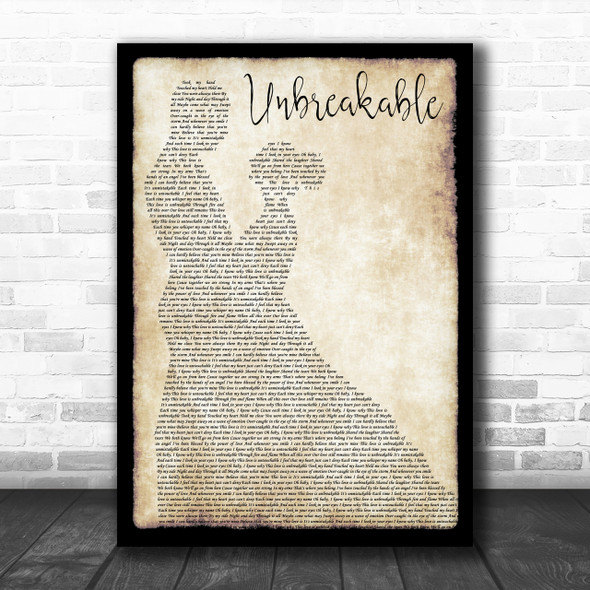 Westlife Unbreakable Man Lady Dancing Song Lyric Music Wall Art Print
