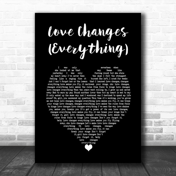 Climie Fisher Love Changes (Everything) Black Heart Song Lyric Wall Art Print