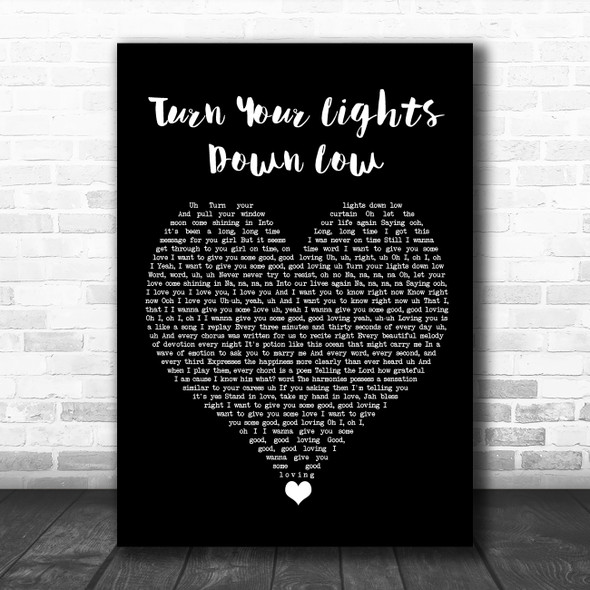 Lauryn Hill Bob Marley Turn Your Lights Down Low Black Heart Song Lyric Wall Art Print