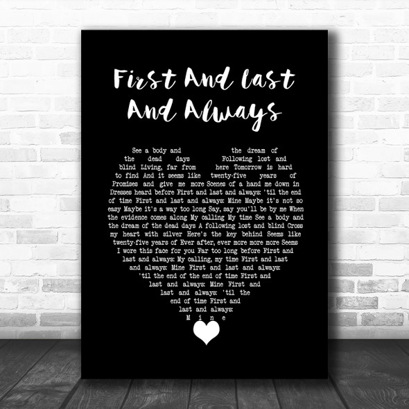 The Sisters Of Mercy First And Last And Always Black Heart Song Lyric Wall Art Print