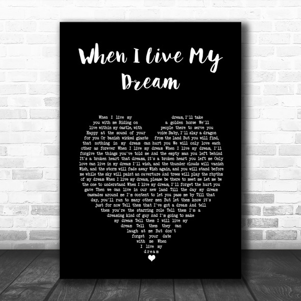 David Bowie When I Live My Dream Black Heart Song Lyric Wall Art Print
