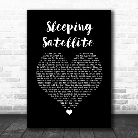 Tasmin Archer Sleeping Satellite Black Heart Song Lyric Wall Art Print