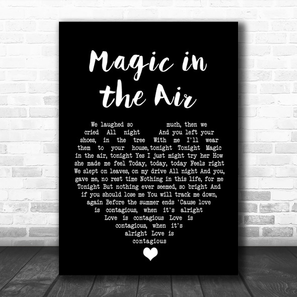 Badly Drawn Boy Magic in the Air Black Heart Song Lyric Wall Art Print