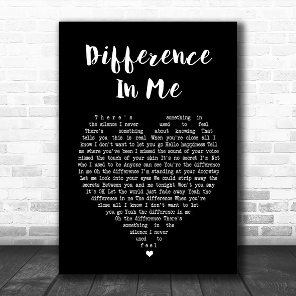 Westlife Difference In Me Black Heart Song Lyric Wall Art Print