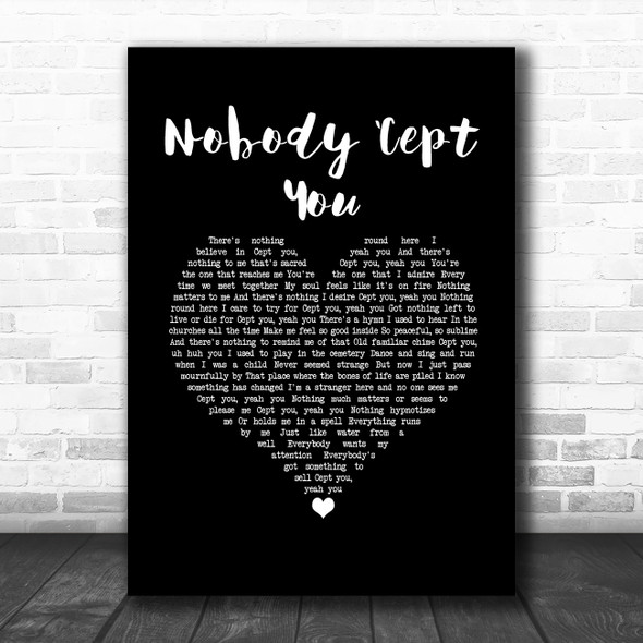 Jack Savoretti Nobody cept You Black Heart Song Lyric Wall Art Print